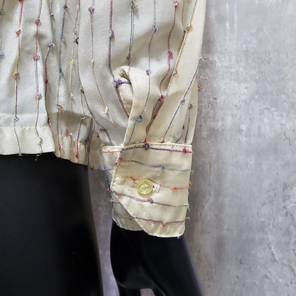 Vintage Contessa Monique Florence Alper 70s Rainbow Stripe‎ Blouse Button Front - Picture 7 of 10